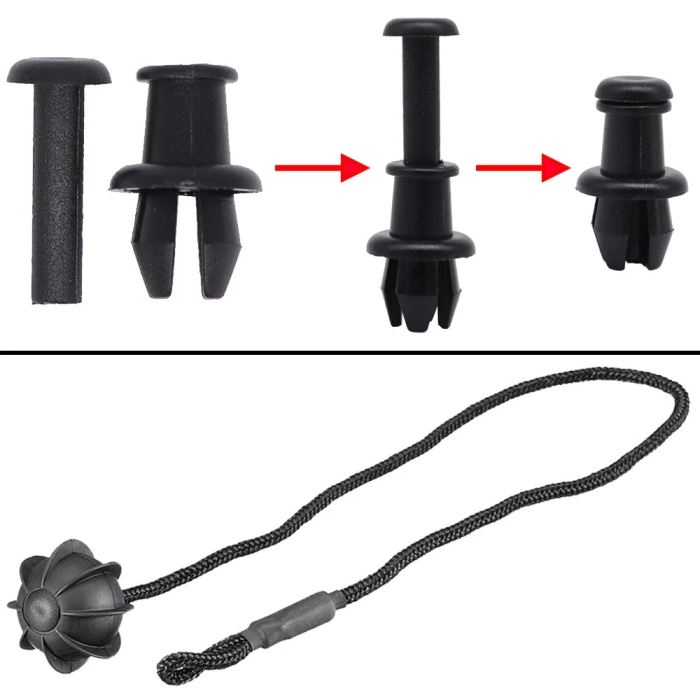 Set complet clipsuri + franghie pentru snurul politei portbagajului - compatibil Audi, VW, Seat, Skoda OEM 1M6867574A [3]
