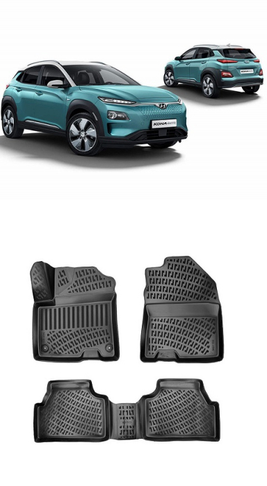 Set Covorase Auto Cauciuc dedicate Hyundai Kona Electric 2017-2023 [1]