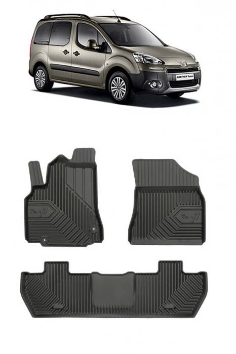 Set Covorase Auto din cauciuc Tavita Premium 3D Peugeot Partner (2008-2019) [1]