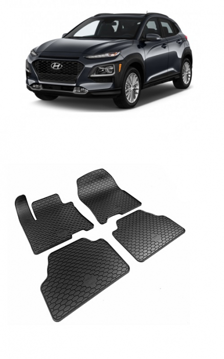 Set covorase cauciuc tip tavita Hyundai  KONA 3D (2017-2019) [1]
