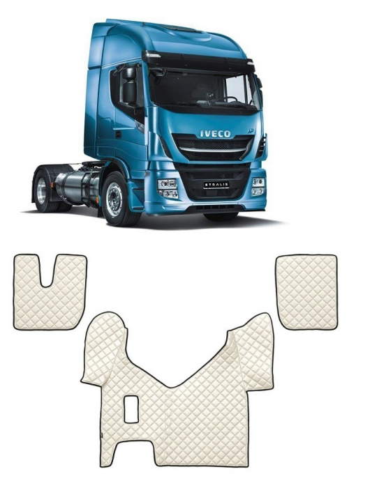 Set covorase piele ecologica truck IVECO STRALIS (2013-2022) BEJ [1]