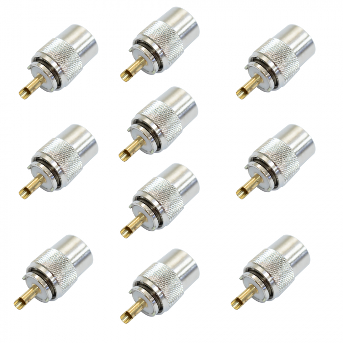 Set cu 10 bucati mufa PNI PL259 pentru cablu RG213 pin central aurit 9 mm [6]