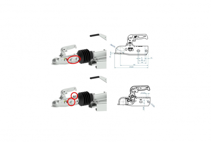 Set cupla remorca cu 3 adaptoare ,suruburi, manson si protectie bara Cod:BC-3000.1D [3]