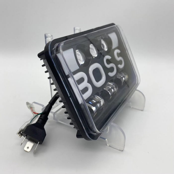 Set de 2 bucăți, LED halogen universal 5 , 12V-24V fază scurtă/lungă cu DRL lumini de zi, semnalizator alb-galben 9600lm pentru ATV, jeep, camion, tractor și altele [2]
