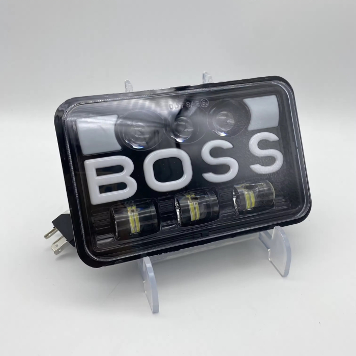 Set de 2 bucăți, LED halogen universal 5 , 12V-24V fază scurtă/lungă cu DRL lumini de zi, semnalizator alb-galben 9600lm pentru ATV, jeep, camion, tractor și altele [4]