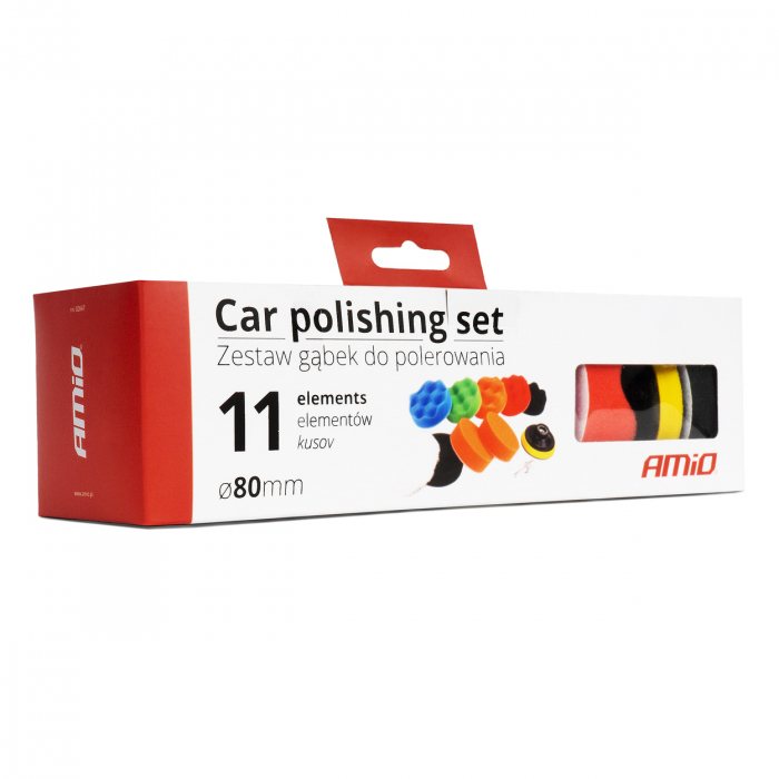 Set de 9 bureți de polisare + disc Ø80 mm + adaptor [5]