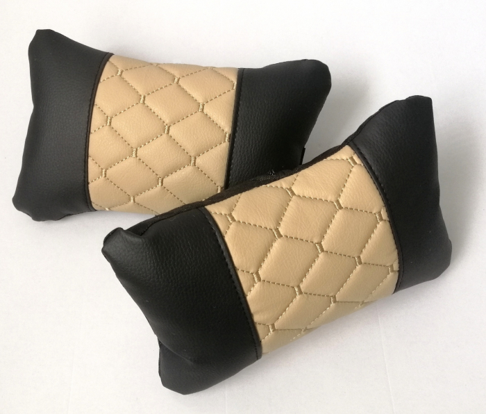 Set de Perne universale pentru gat un confort mai bun in timpul unei calatorii lungi cu masina, bej/negru, 2 buc [1]