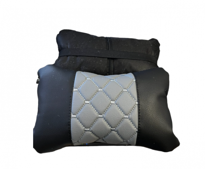Set de Perne universale pentru gat un confort mai bun in timpul unei calatorii lungi cu masina, gri/negru, 2 buc [1]