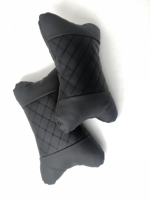 Set de Perne universale pentru gat un confort mai bun in timpul unei calatorii lungi cu masina, negru, 2 buc [2]