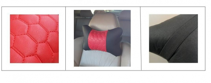 Set de Perne universale pentru gât un confort mai bun în timpul unei călătorii lungi cu mașina, roșu-negru, 2 buc [2]