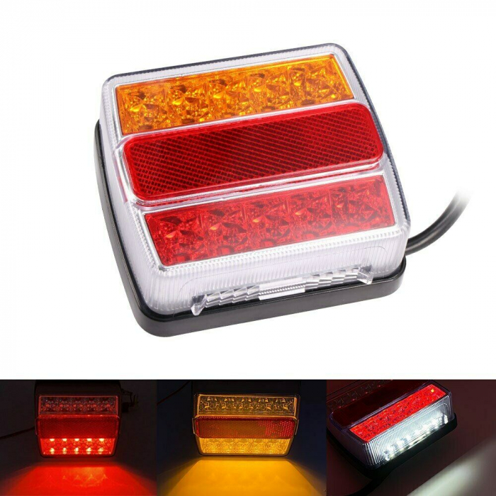 Set de stopuri LED cu 5 funcții 12V cu magnet și cablu 7,5m pentru remorci, platforme, rulote și altele. [2]