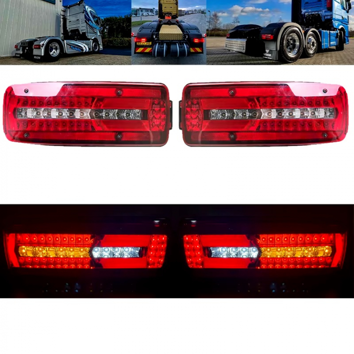 Set  stopuri LED stânga și dreapta 24V cu 8 funcții, potrivit pentru remorcă, rulotă, dubă, tir, camion Man TGX [8]