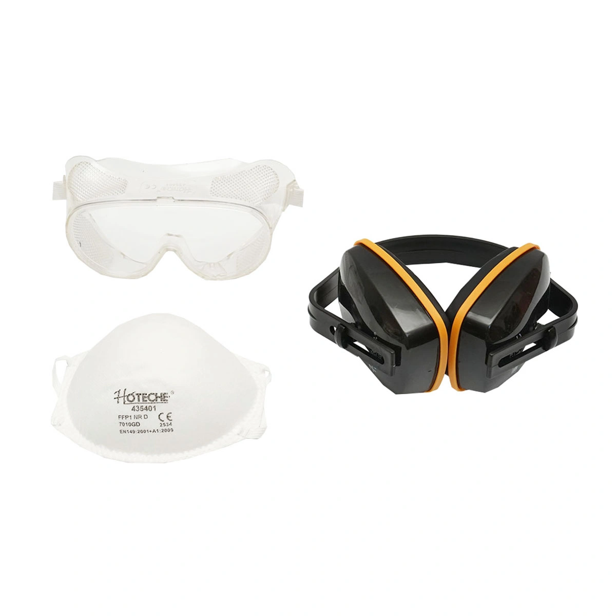 Set echipament de protectie masca praf, ochelari si casti [1]