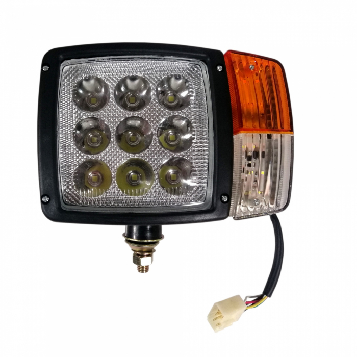 Set Faruri cu Semnalizare 9 LED, Cu Cablu Si Priza, Utilaje Dezapezire, Buldoexcavator, Tractor, 12V - 24V [2]