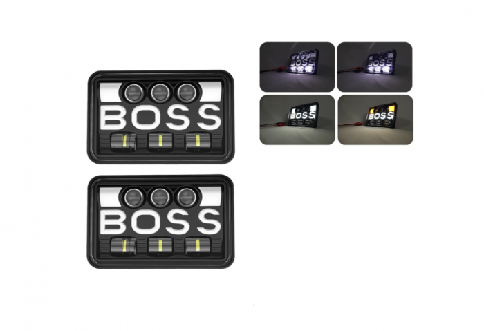 Set Faruri LED universal 5", 12V-24V fază scurtă/lungă cu DRL lumini de zi, semnalizator alb-galben 9600lm [1]