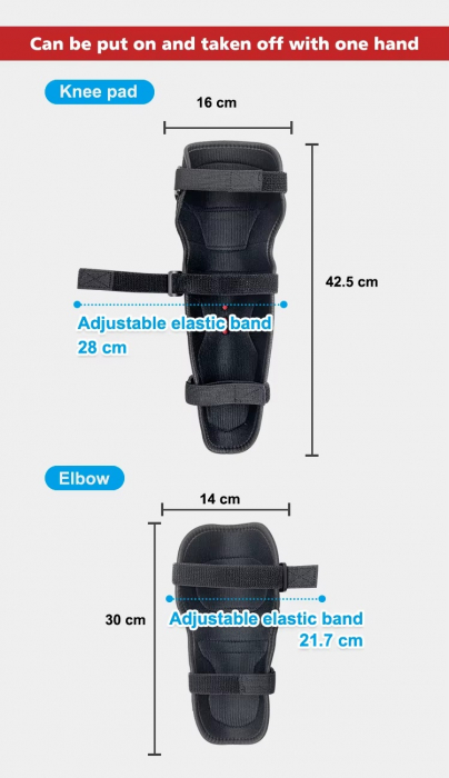 Set  genunchiere și cotiere de protecție întărite pentru motocicletă negru [11]