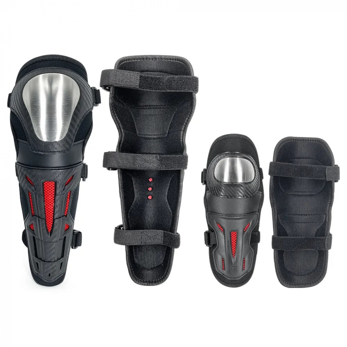 Set  genunchiere și cotiere de protecție întărite pentru motocicletă negru [7]