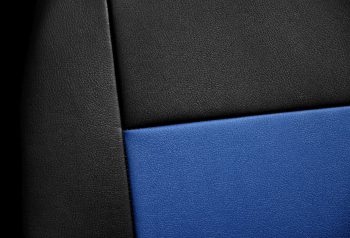 Set Huse Auto Fata Spate Dacia Mcv (2012-2020) piele ecologica, negru și albastru [3]