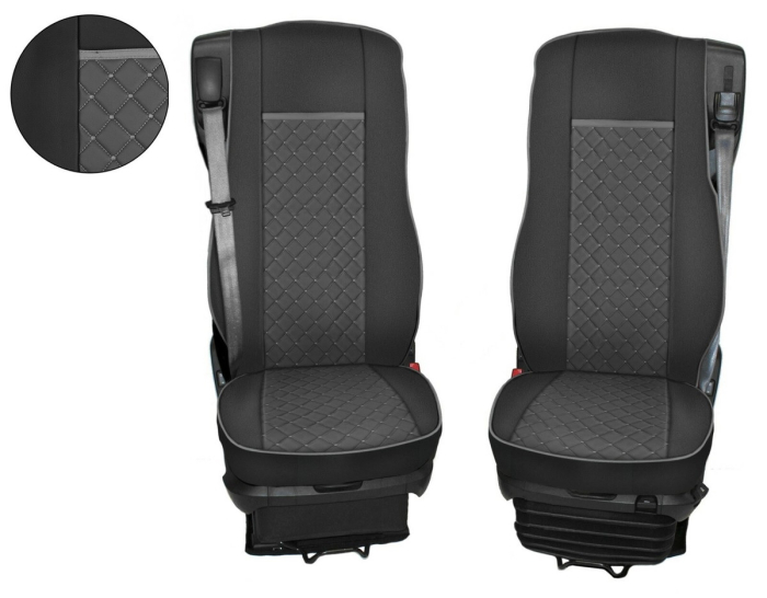 Set huse din piele ecologica pentru DAF XF 106 (2015-2021) Gri/Negru [1]