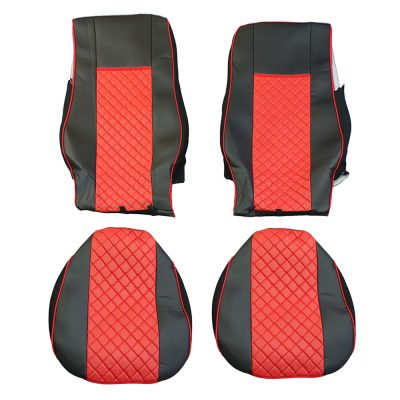 Set huse din piele ecologica pentru DAF XF 106 2015-2021 - Roșu/Negru [3]