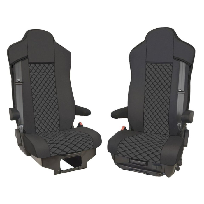 Set huse din piele ecologica pentru IVECO STRALIS S-WAY (2021-2025)  Negru [1]