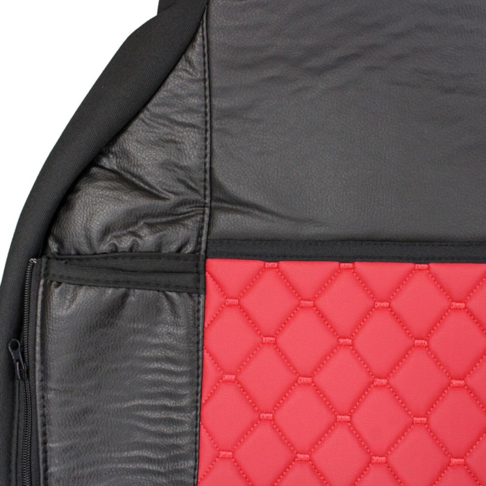 Set huse din piele ecologica pentru IVECO STRALIS S-WAY (2021-2025) Roșu/Negru [6]