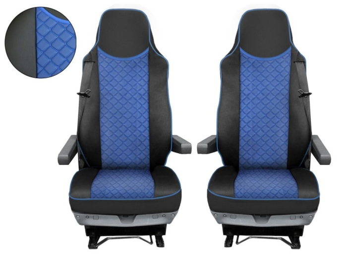 Set huse din piele ecologica pentru MAN TGX 2015–2021 - Albastru/Negru [1]