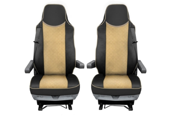 Set huse din piele ecologica pentru MAN TGX 2015–2021- Bej/Negru [1]
