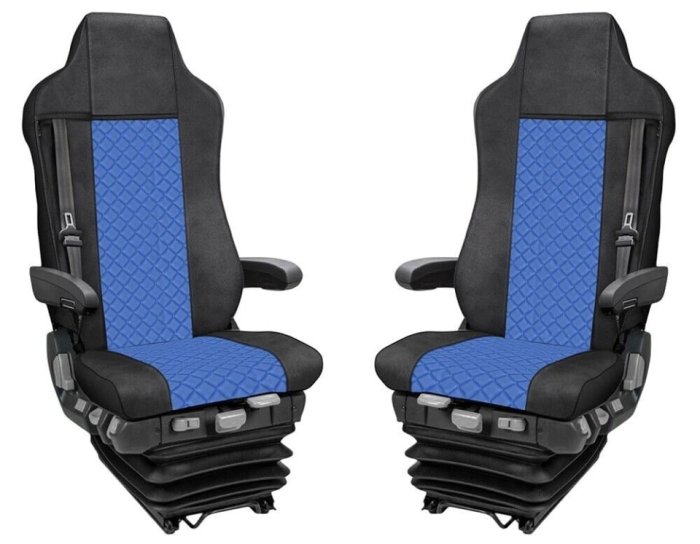 Set huse din piele ecologica pentru MAN TGX 2021-2025 - Albastru/Negru [2]