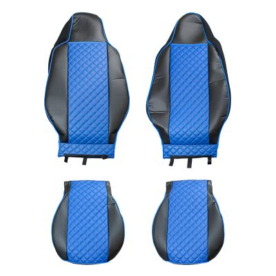 Set huse din piele ecologica pentru MAN TGX 2021-2025 - Albastru/Negru [3]