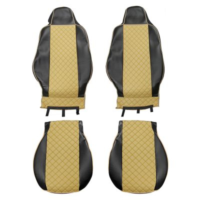 Set huse din piele ecologica pentru MAN TGX 2021-2025 Bej/Negru [3]