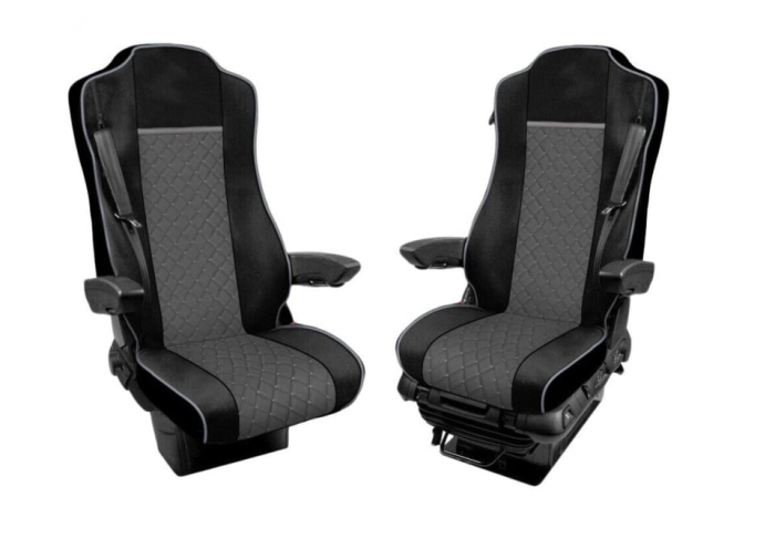 Set huse din piele ecologica pentru MERCEDES ACTROS MP4 (2015-2021) - Gri/Negru [1]