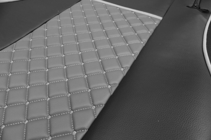 Set huse din piele ecologica pentru MERCEDES ACTROS MP4 (2015-2021) - Gri/Negru [7]