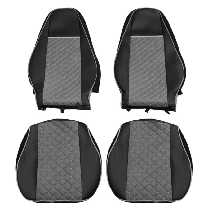 Set huse din piele ecologica pentru VOLVO FH12 (2016-2020) Gri/Negru [2]