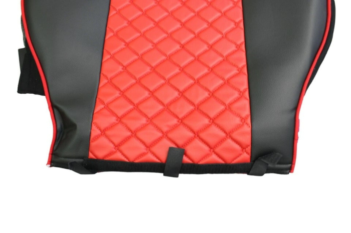 Set huse din piele ecologica pentru VOLVO FH12 (2016-2020)   Roșu/Negru [2]