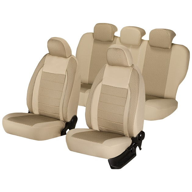 Set huse scaune bej piele si textil BMW X3 2003 - 2010 (bancheta fractionata) [2]