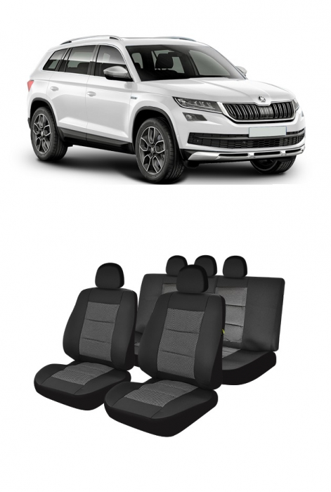 Set huse scaun dedicate Skoda KODIAQ 2017- 2019 (Bancheta fractionata ) [1]