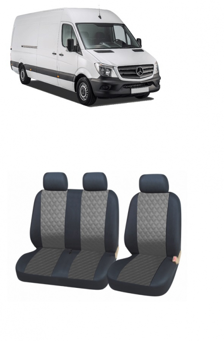 Set Huse Scaun din piele Mercedes Sprinter 3 locuri 2+1 (2007-2017) [1]