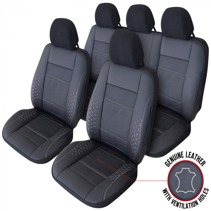 Set huse scaune cu insertii de piele naturala Volkswagen Golf 6 (2009-2014) [1]