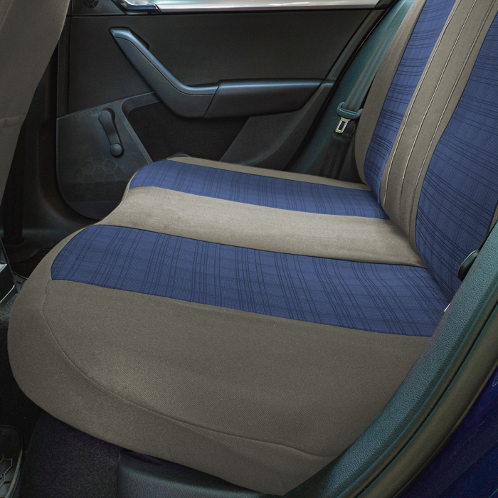 Set Huse Scaune piele si textil compatibile Skoda Octavia (2012-2020) Albastru [2]
