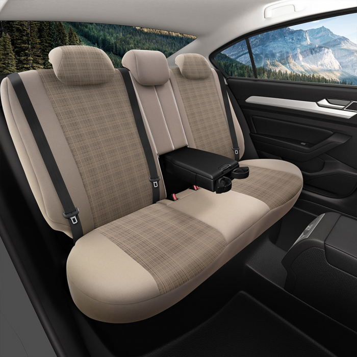 Set Huse Scaune piele si textil compatibile Skoda Octavia (2012-2020) Bej [8]