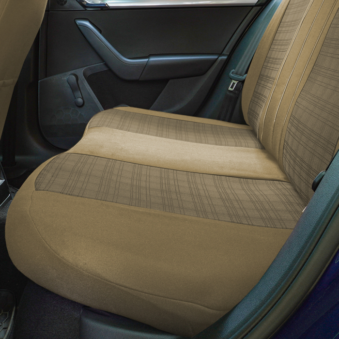 Set Huse Scaune piele si textil compatibile Skoda Octavia (2012-2020) Bej [6]