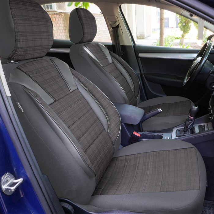 Set Huse Scaune piele si textil compatibile Skoda Octavia (2012-2020) GRI [2]