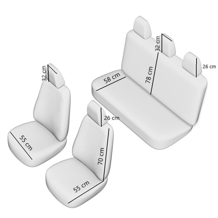 Set Huse Scaun Premium Lux compatibile Dacia Logan (2004-2012) Gri [5]