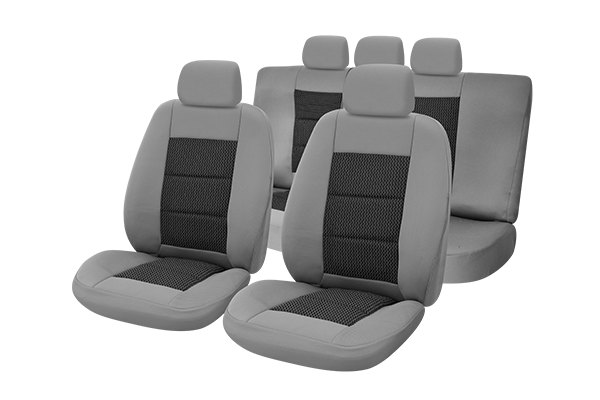 Set Huse Scaun Premium Lux compatibile Dacia Logan (2004-2012) Gri [2]