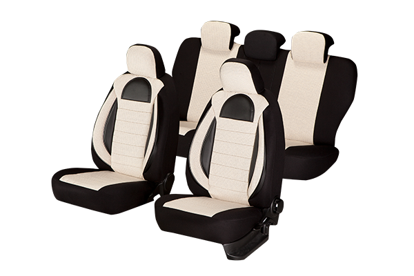 Set Huse Scaune piele si textil VW Golf V (2003-2009) Bej [3]