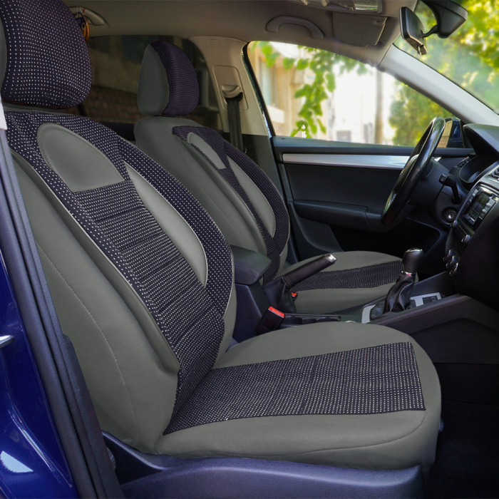 Set Huse Scaune piele si textil VW Golf V (2003-2009) Gri [1]