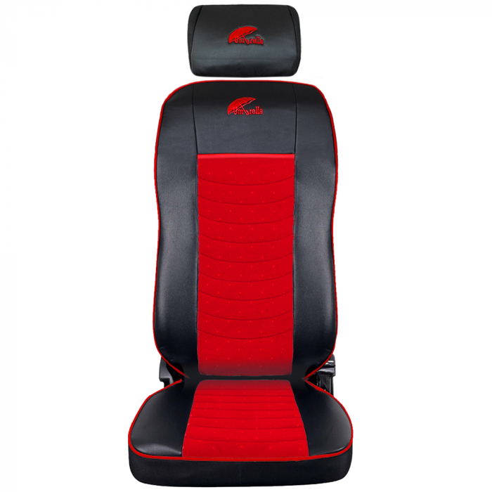 Set huse scaune Truck pentru Volvo 2000-2004 eco  leather + velvet rosu [3]