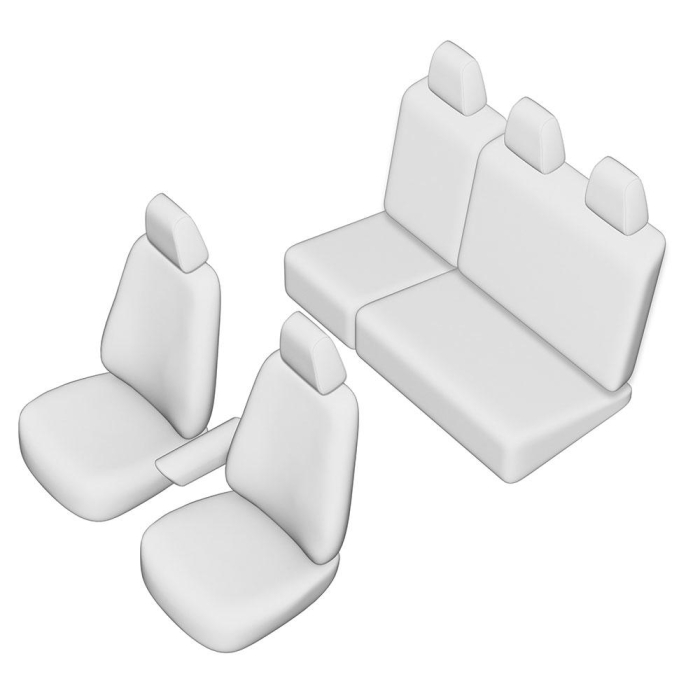 Set huse scaune auto dedicate  VW CADDY 2015-2020 (BANCHETA FRACTIONATA. FARA MASUTA CAFEA) [2]
