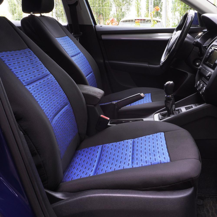 Set Huse scaune auto compatibile RENAULT Kadjar 2015 - 2019 bancheta fractionata Albastru [2]